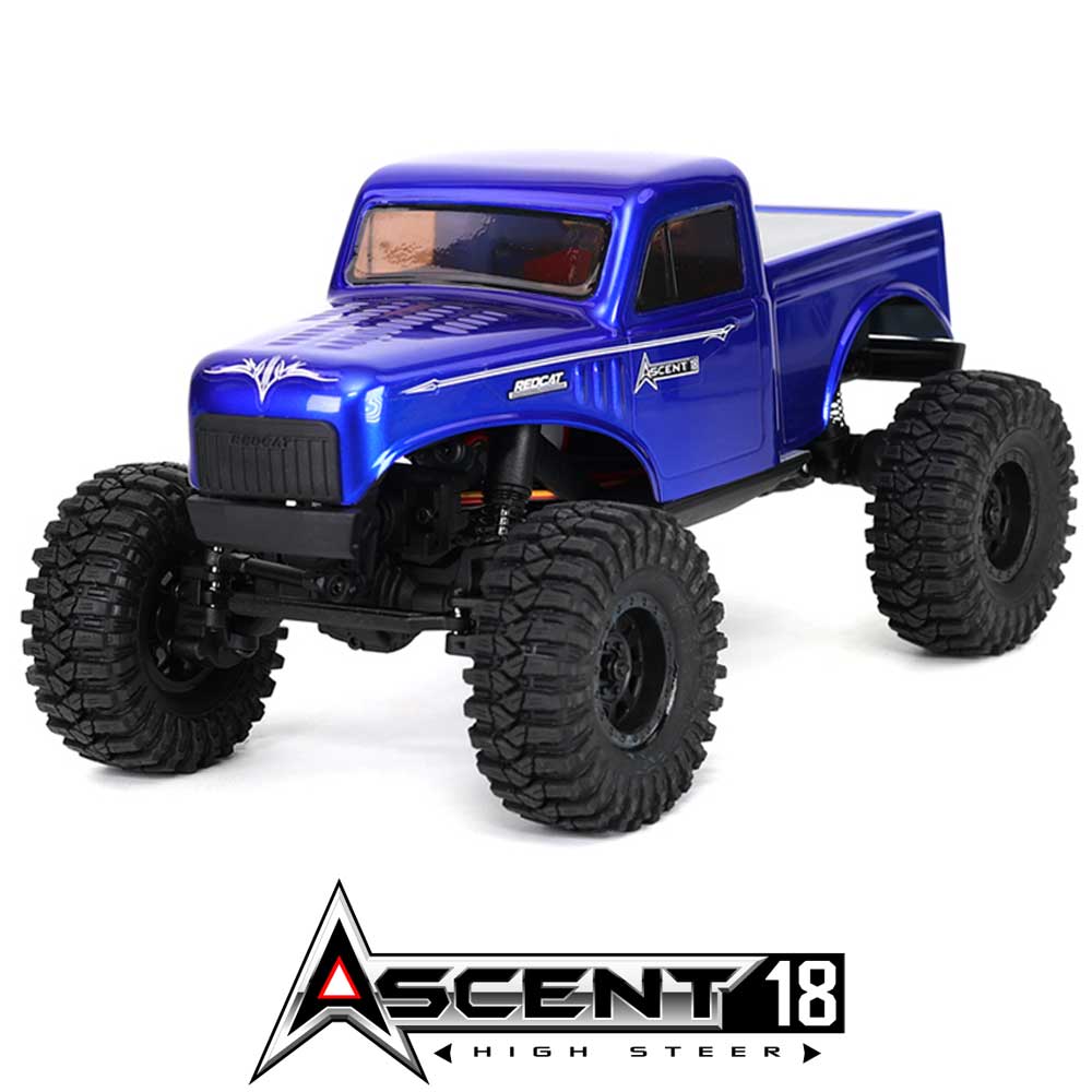 Ascent-18 Brushed 1/18 4X4 Crawler RTR Combo, Blue