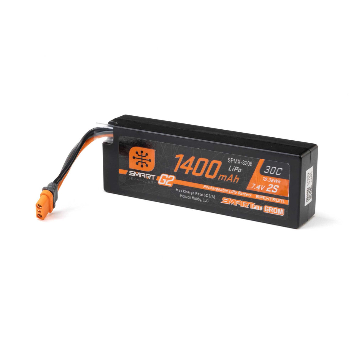 SPMX-3208 SPMX-3208 GROM Smart G2 2S LiPo Battery w/ IC2 Connector, SmartFit Hard Case, 7.4V 1400mAh 30C