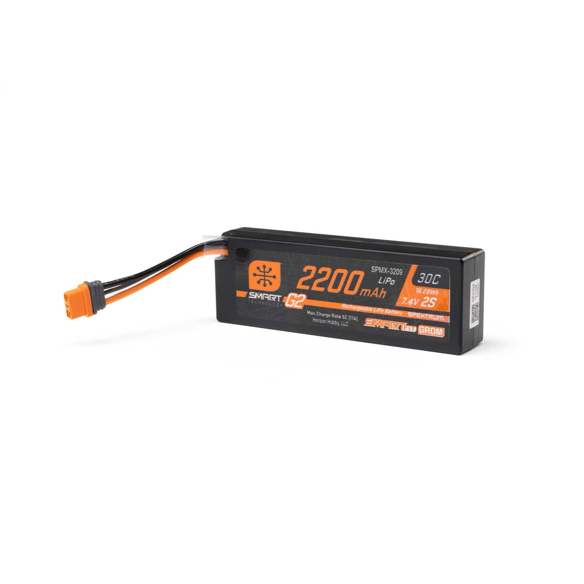 SPMX-3209 SPMX-3209 GROM Smart G2 2S LiPo Battery w/ IC2 Connector, SmartFit Hard Case, 7.4V 2200mAh 30C