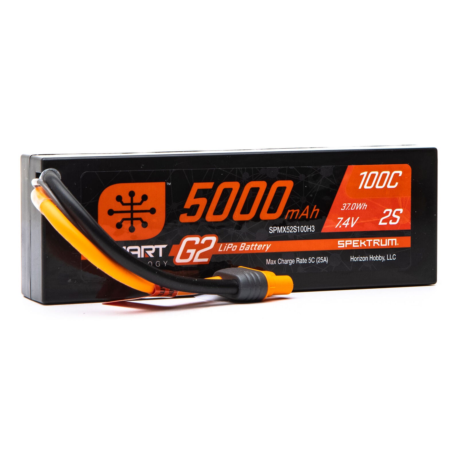 SPMX52S100H3 SPMX52S100H3 2S 7.4V Smart G2 Hardcase LiPo Battery, 100C 5000mAh