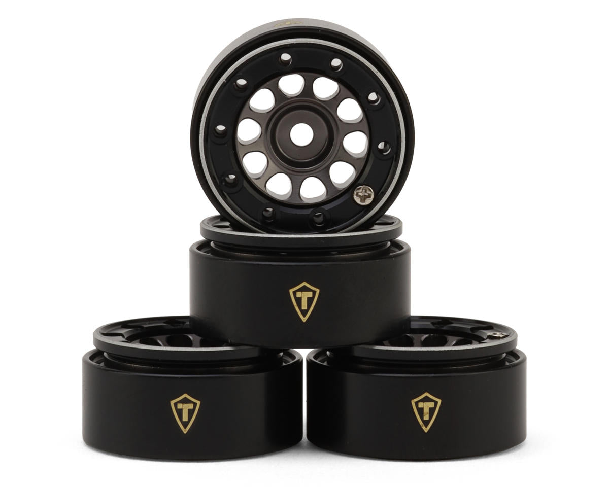 TLHTSCX30-60 TLHTSCX30-60 Type E 0.7" Aluminum Micro Crawler Beadlock Wheels w/ Brass Rings, Titanium (4)