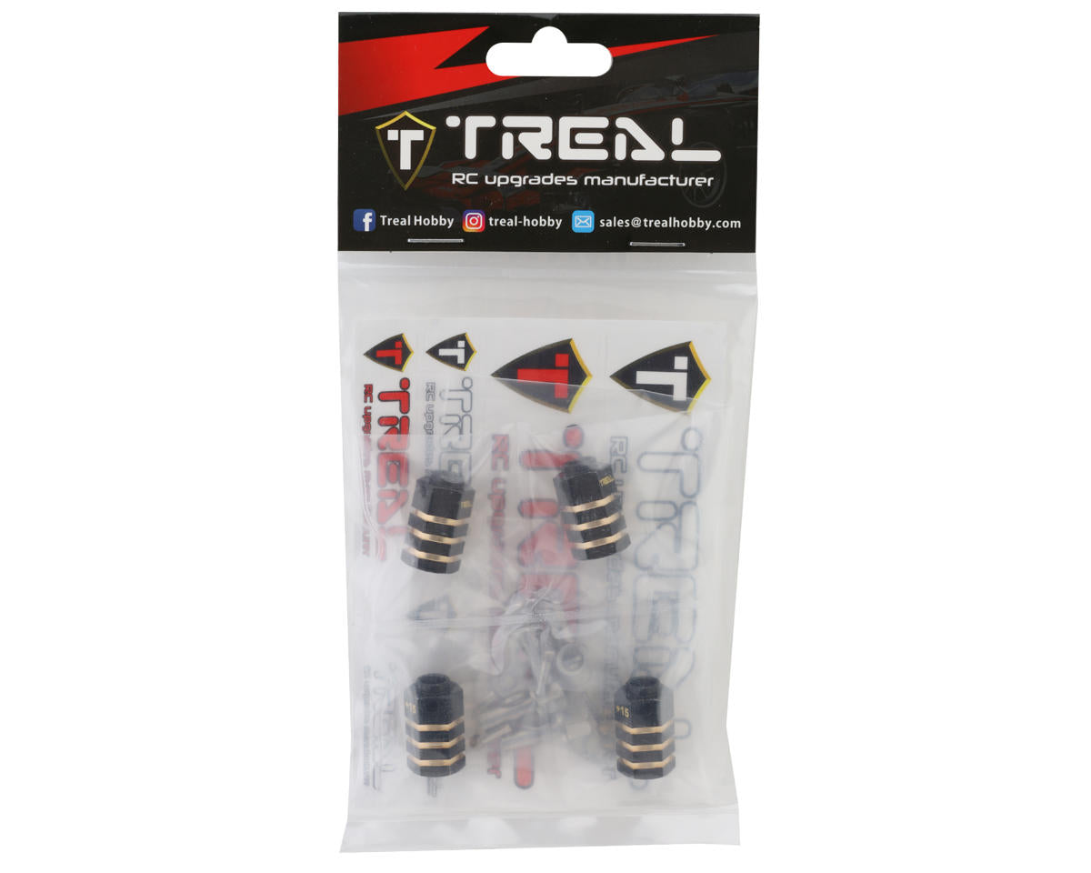 Brass Extended Hex Hubs for Traxxas TRX-4, Black, +15mm (4)