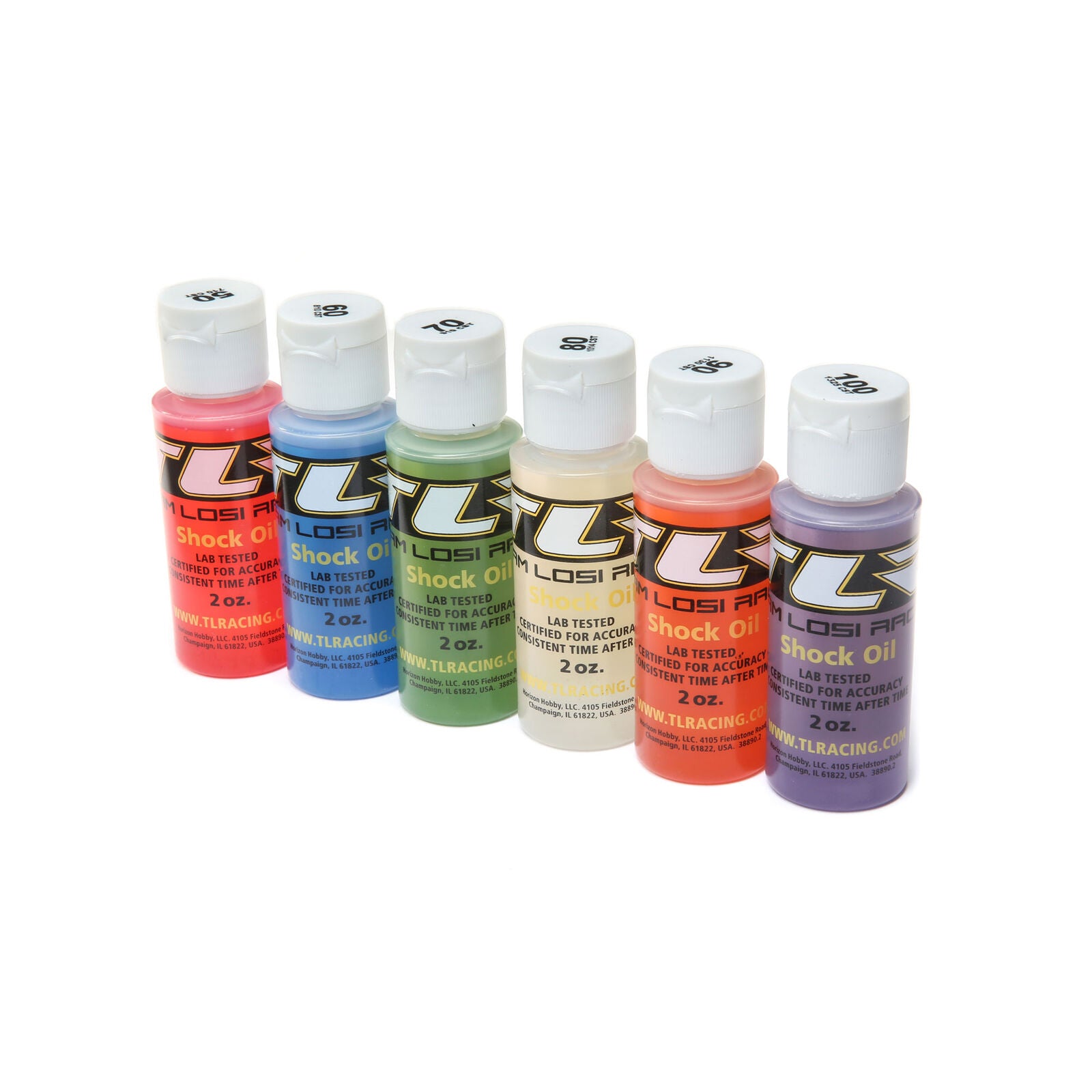 TLR74021 TLR74021 Shock Oil, 6Pk, 50, 60, 70, 80, 90, 100, 2oz