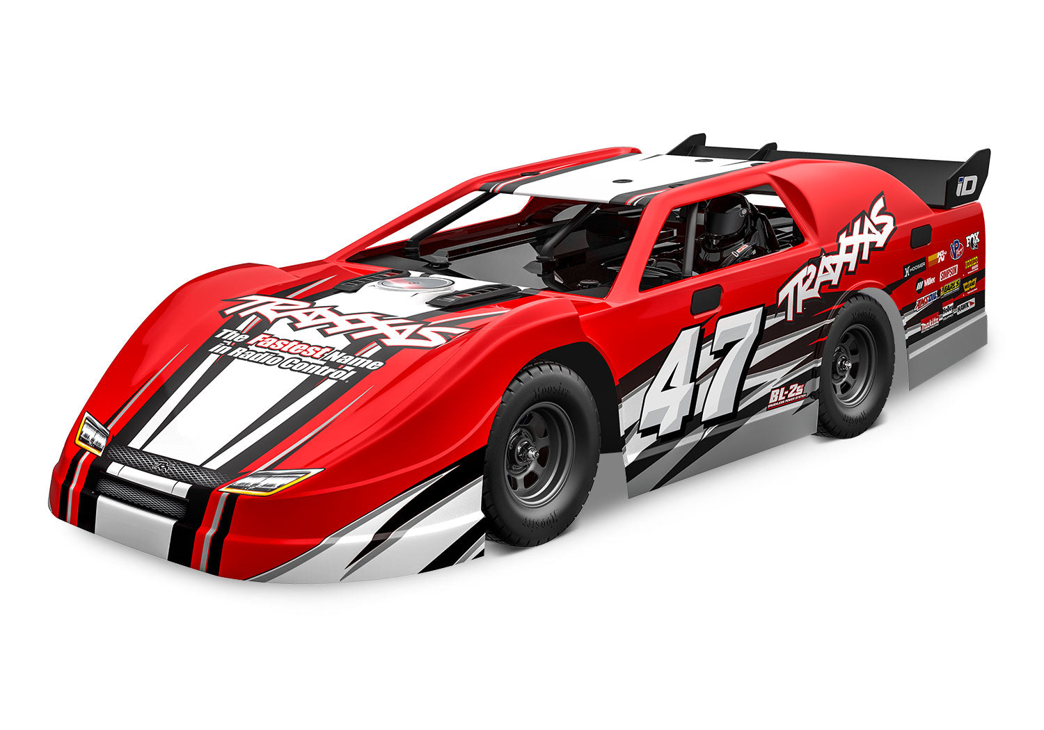 TRA104364-74-RED 104364-74-RED Slash Late Model BL-2S 1/10 Dirt Late Model RTR, Red