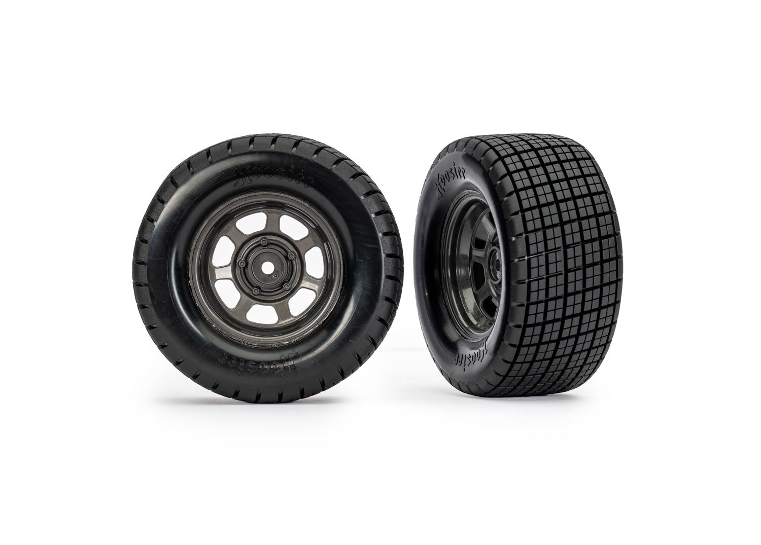 TRA10474X 10474X Hoosier Dirt Oval Rear Pre-Glued Tires, Gray (2)