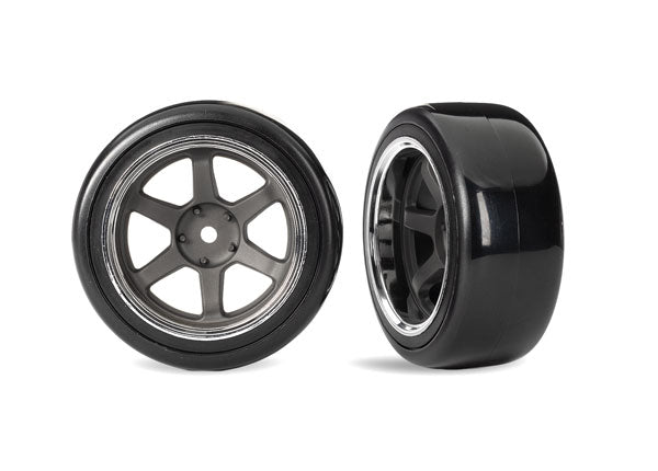 TRA10576 10576 Drift 1.9" Tires & Wheels w/ Chrome Rim (2)