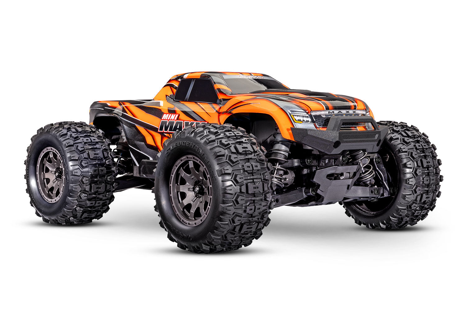 TRA107154-1-ORNG 107154-1-ORNG Mini Maxx BL-2S 4X4 Monster Truck, Orange
