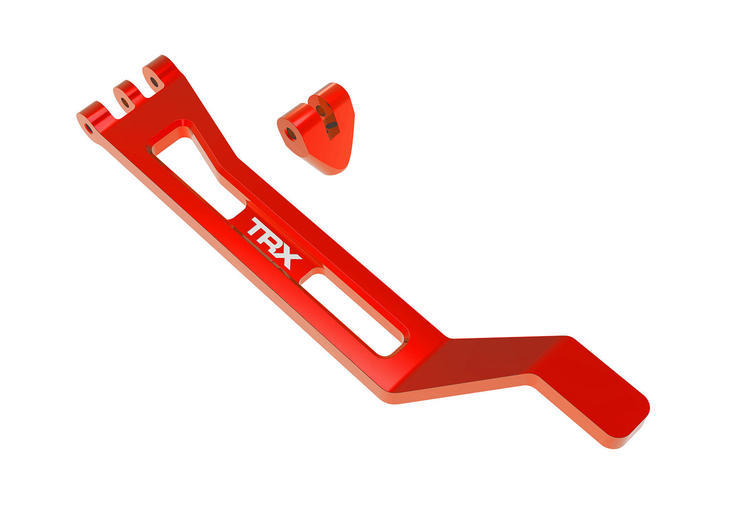 TRA10726-RED 10726-RED Mini Maxx Aluminum Battery Hold Down w/ Post, Red