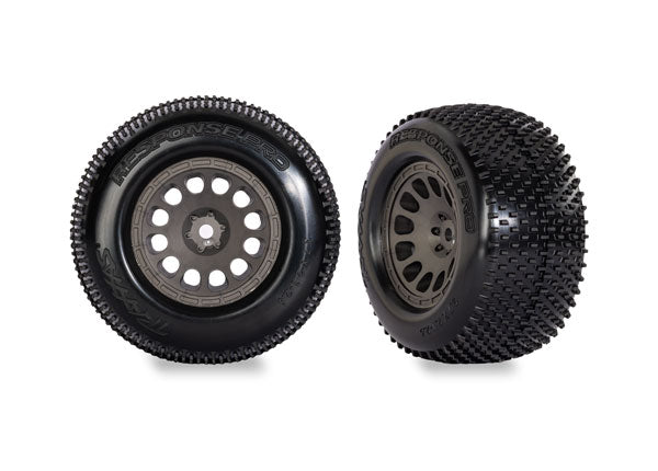 TRA10774-GRAY 10774-GRAY Response Pro Mini XRT Pre-Glued Tires, Gray (2)