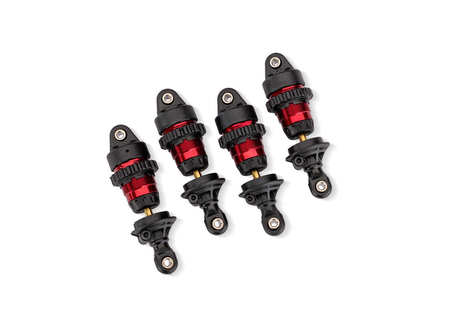 TRA10865-RED 10865-RED Aluminum Mini GTR Short Shock Set, Red (4)