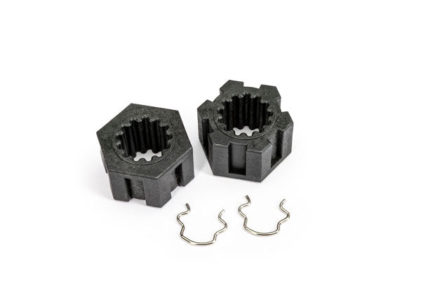 TRA10954 10954 Front Wheel Hex / Hub w/ Clips (2)