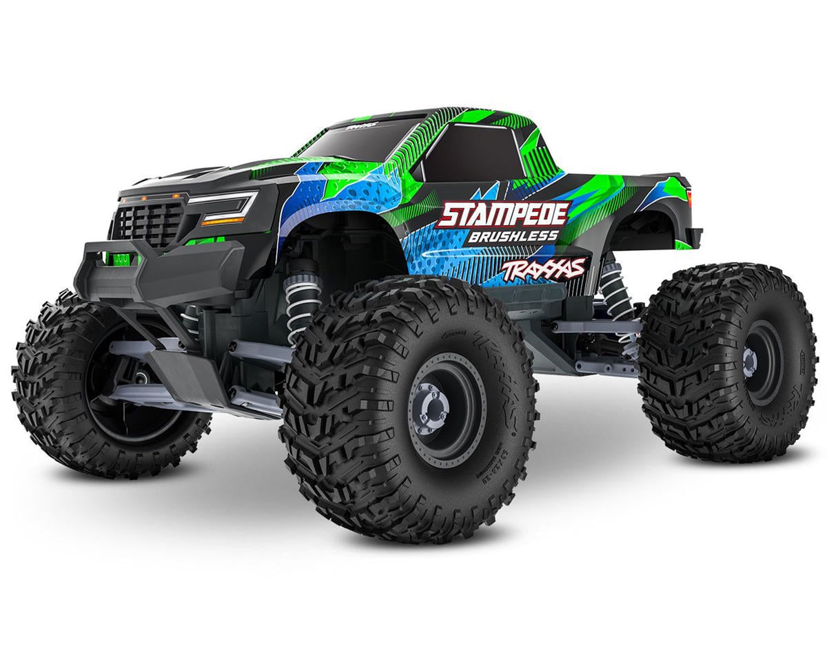 TRA136454-4-GRN 136454-4-GRN Stampede 2WD Brushless RTR Monster Truck, Green
