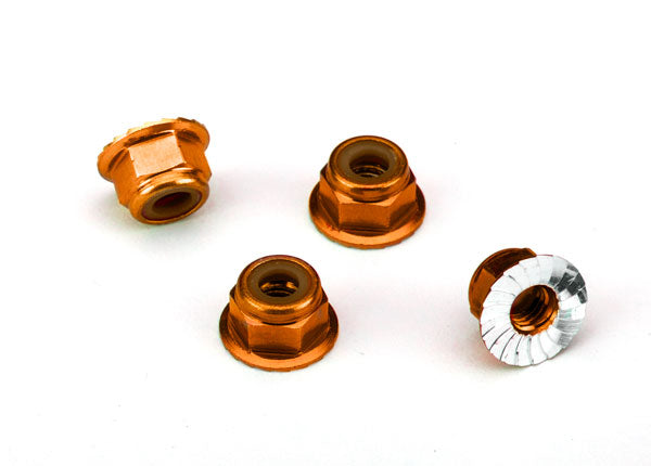 TRA1747T 1747T Aluminum Flanged Lock Nuts, 4mm (4)