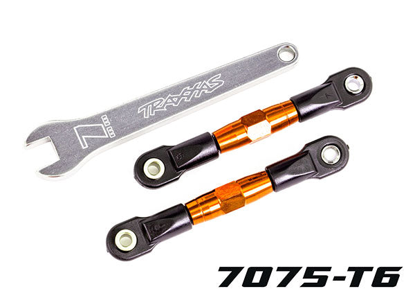 TRA2443T 2443T Rear Camber links, TUBES orange-anodized, 7075-T6 aluminum