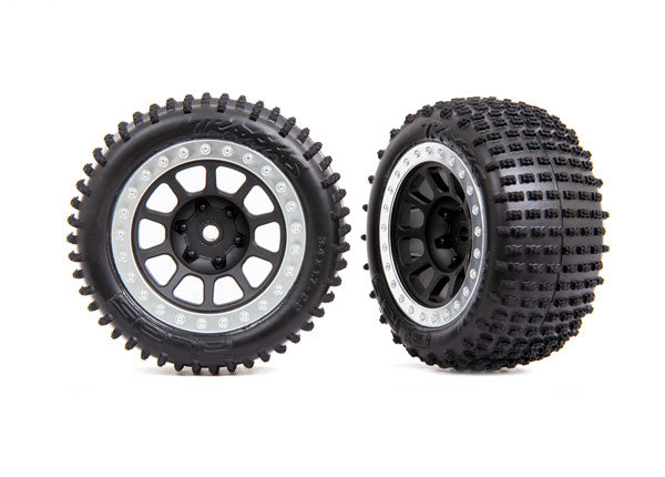TRA2470G 2470G Alias Step-Pin 2.2" Pre-Glued Rear Bandit Tires, Black Chrome (2)