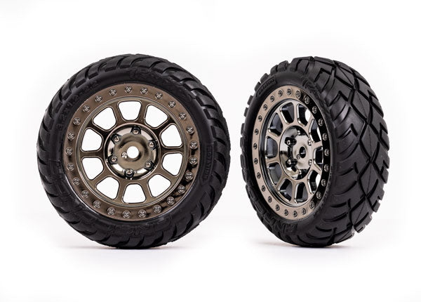 TRA2479T 2479T Anaconda 2.2" Pre-Glued Front Bandit Tires, Black Chrome (2)