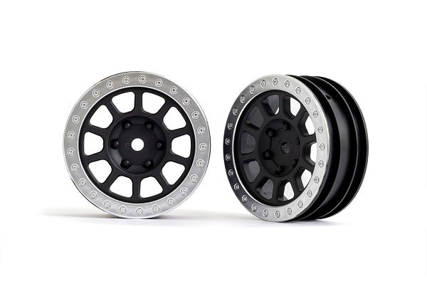 TRA2481 2481 Bandit 2.2" Beadlock Front Wheels, Satin Chrome (2)