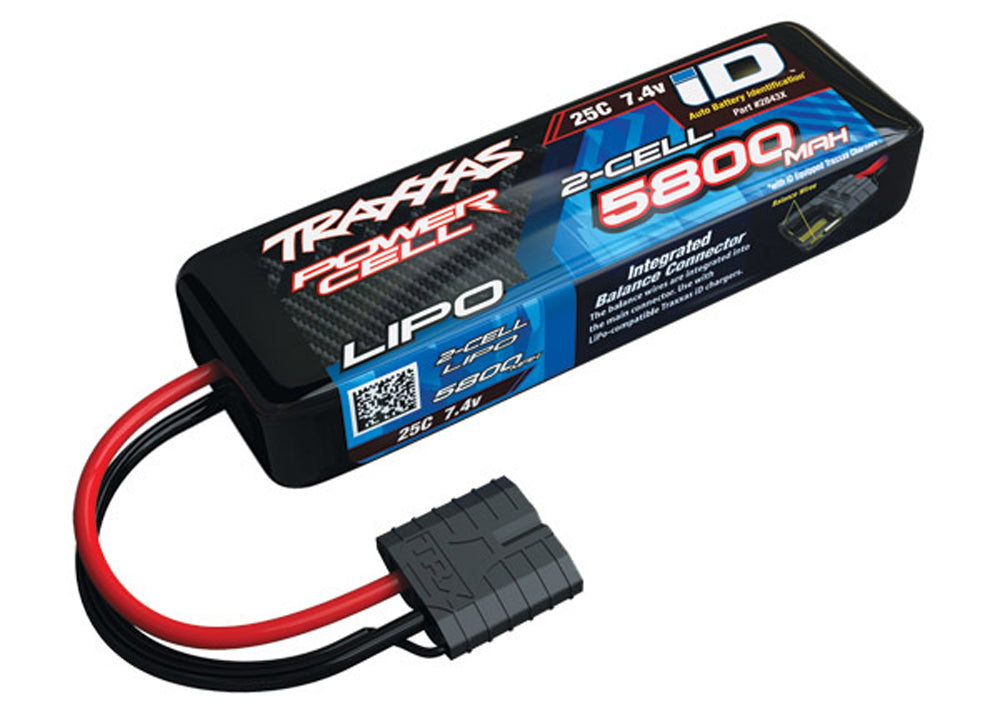TRA2843X 2843X 2S LiPo Battery w/ Traxxas iD Plug, 7.4V 5800mAh 25C