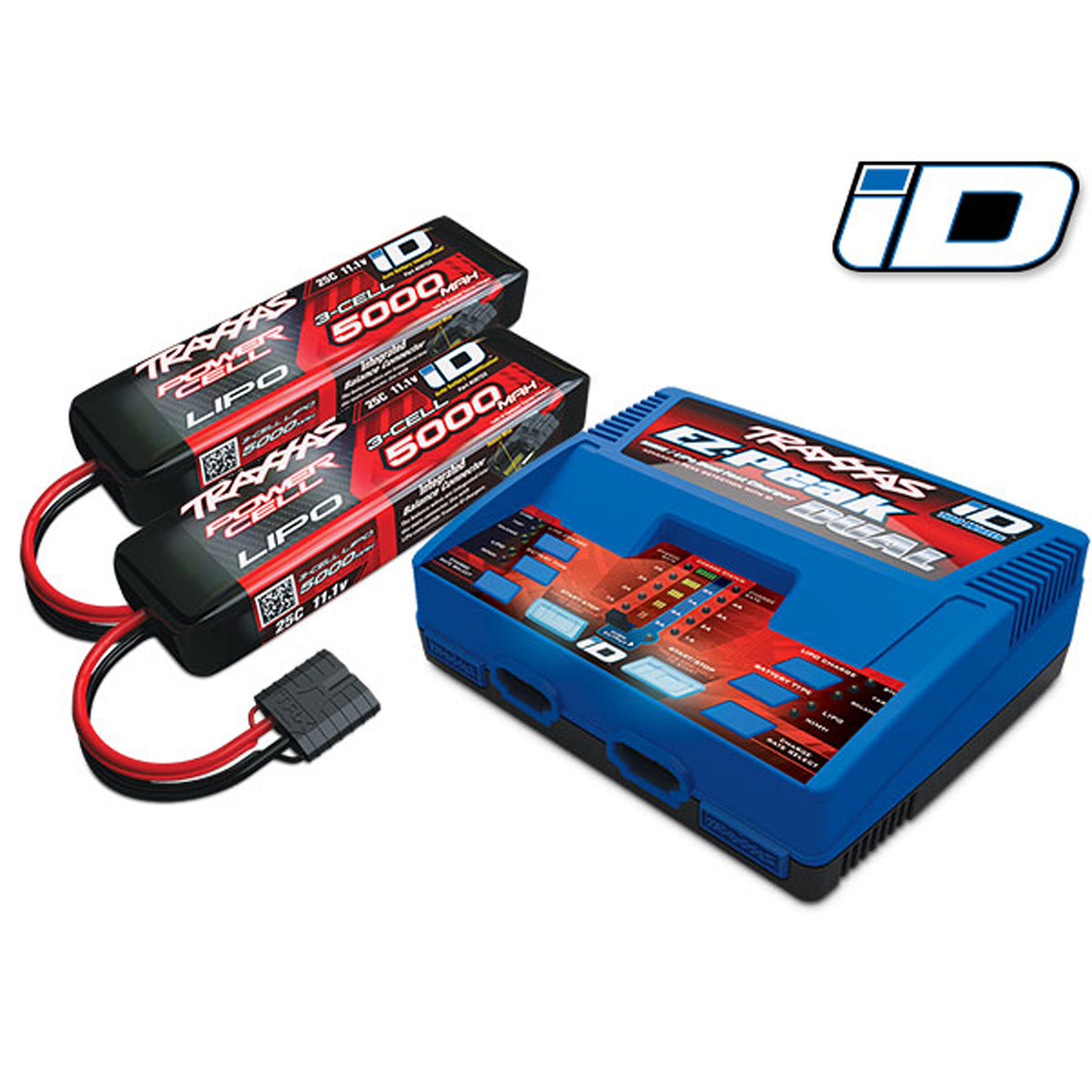 TRA2990 2990 3S iD LiPo Battery & EZ-Peak Dual Charger Completer Pack, 5000mAh 25C (2)