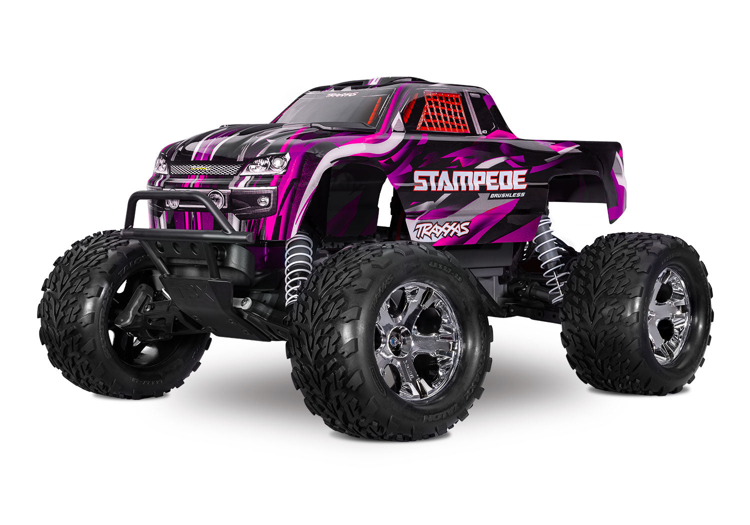 TRA36354-4-PINK 36354-4-PINK Stampede BL-2S HD 1/10 2WD Monster Truck RTR, Pink
