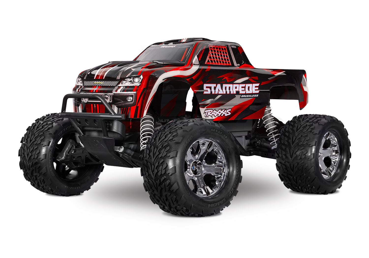 TRA36354-4-RED 36354-4-RED Stampede BL-2S HD 1/10 2WD Monster Truck RTR, Red