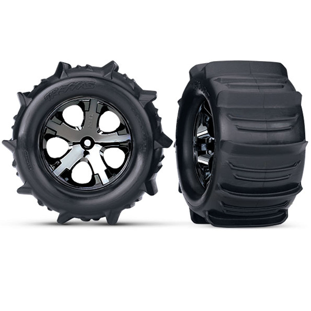 TRA3689 3689 Paddle Tires, All-Star 2.8" Wheels, Black Chrome