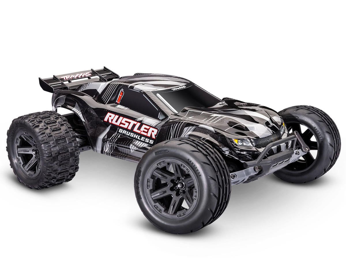 TRA37454-4-BLK 37454-4-BLK Rustler 2WD Brushless RTR Stadium Truck, Black