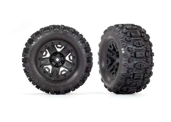 TRA3778 3778 Sledgehammer 2.8" Pre-Glued Tires, Black (2)