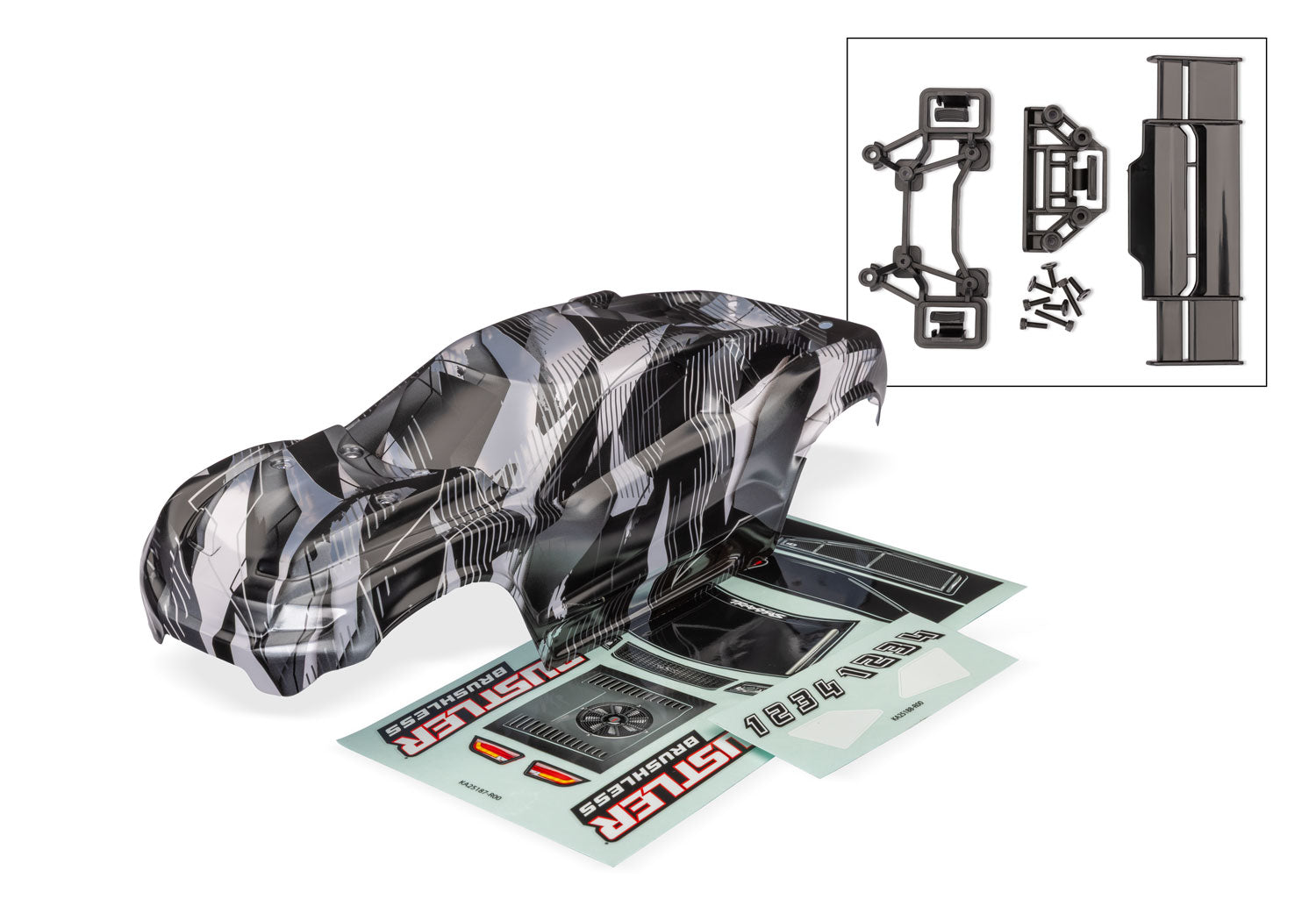 TRA3780X 3780X Rustler 2WD Clipless Body, Clear w/ ProGraphix