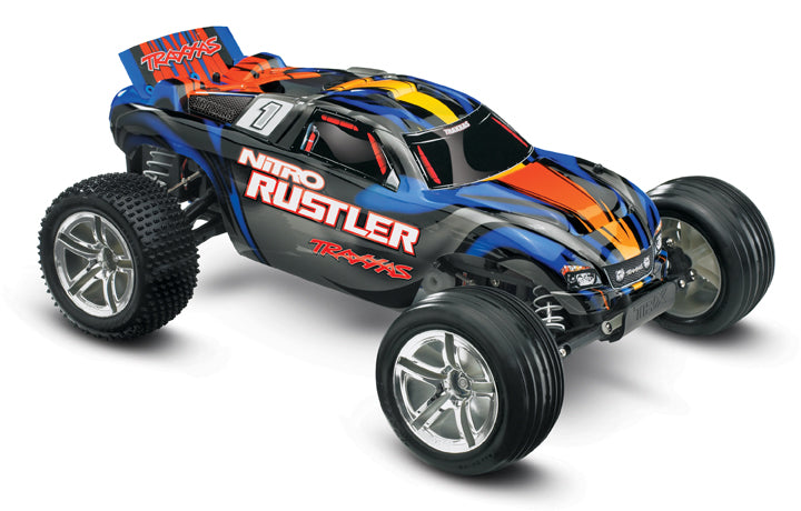 TRA44096-3-BLUE 44096-3 Nitro Rustler 1/10 2WD Stadium Truck RTR, Blue