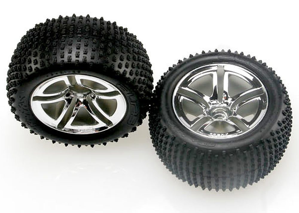 TRA5572R 5572R Alias Tires, Twin Spoke Wheels, Chrome, Nitro Rear