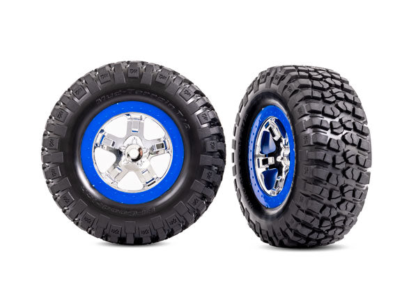 TRA5867A 5867A BFGoodrich Slash SCT Pre-Glued Rear Tires, Blue/Chrome (2)