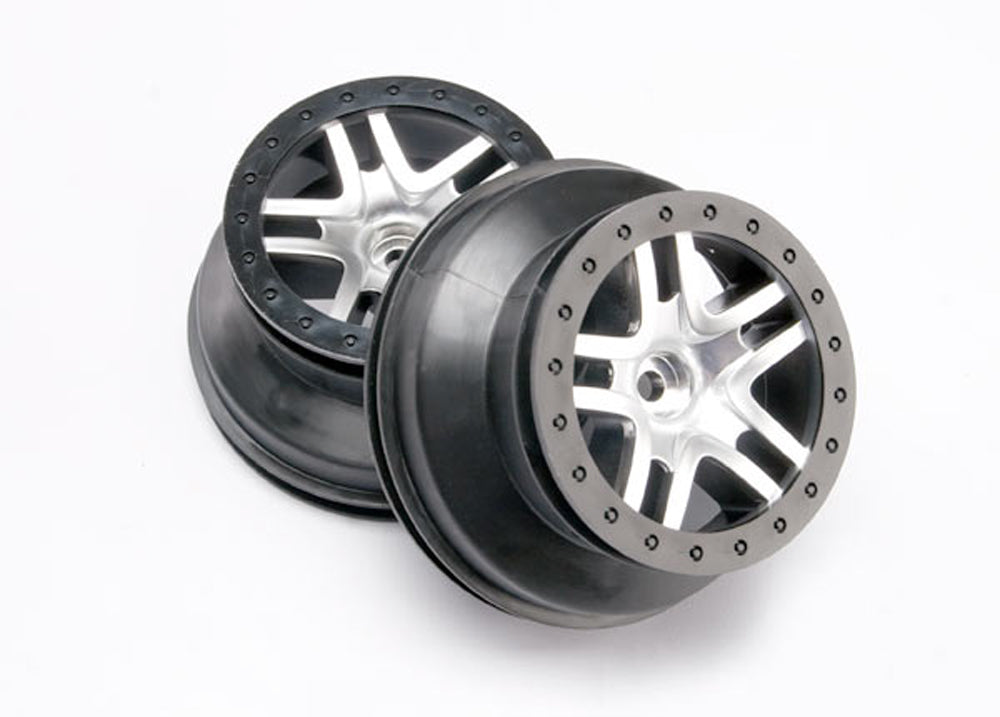 TRA5876 5876 SCT Split-Spoke Wheels, Satin Chrome, Front, 2WD