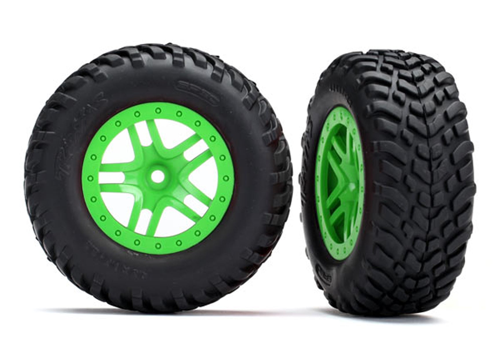 TRA5892G 5892G SCT Off-Road Tires, Split-Spoke Wheels, Green
