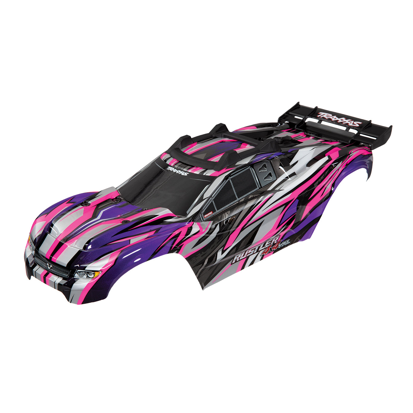 TRA6717P 6717P Rustler 4X4 VXL Pre-Cut Body, Pink
