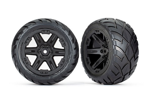 TRA6768 6768 Rustler 2.8" Rear Anaconda Tires on RXT Wheels, Black (2)