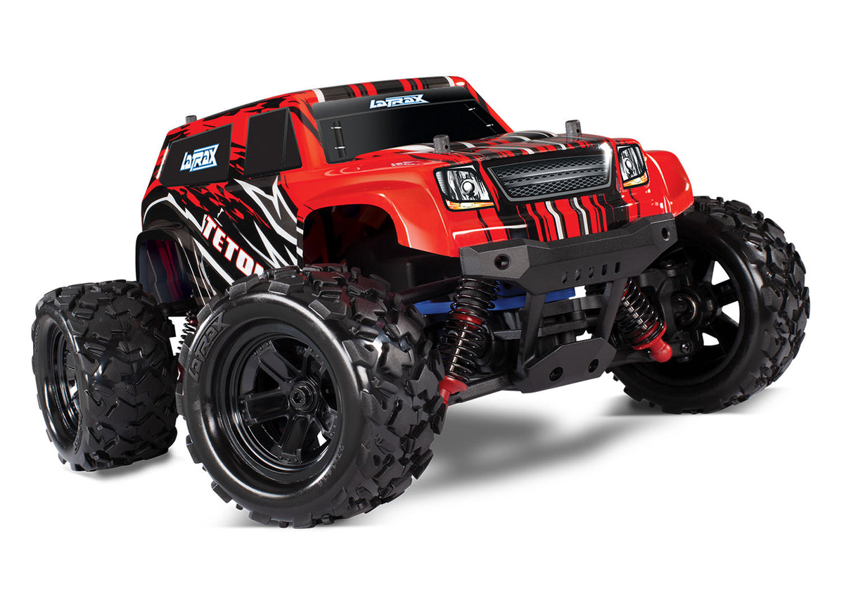 TRA76054-5-REDX 76054-5 LaTrax Teton 1/18 4X4 Monster Truck RTR Combo, Red
