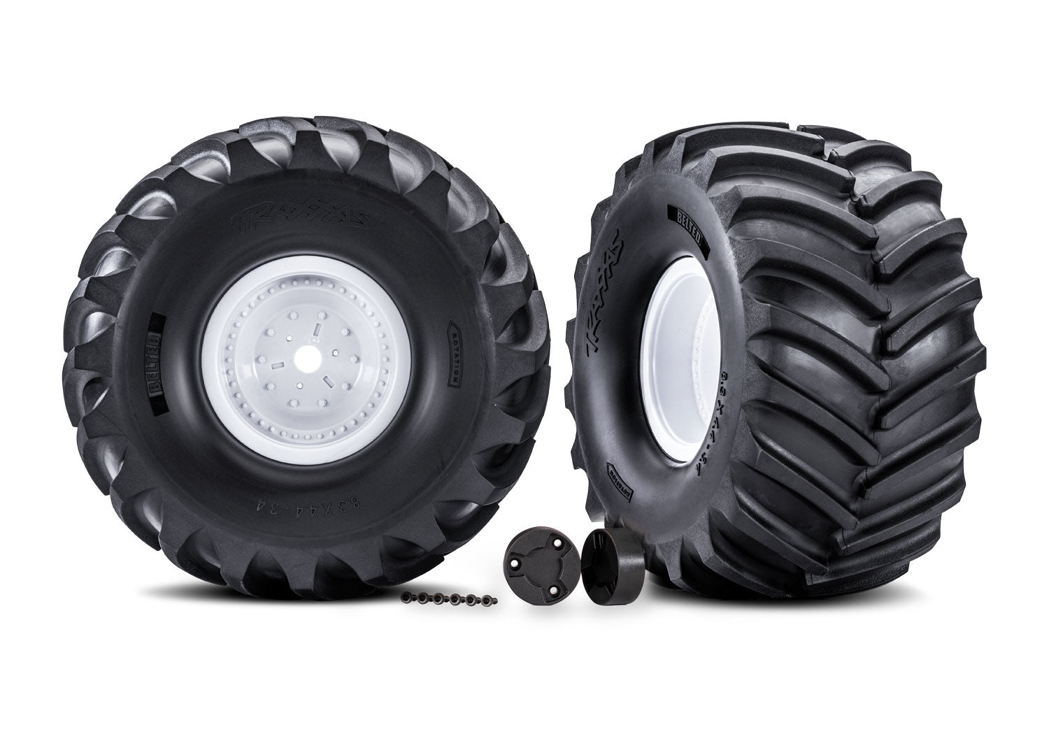 TRA7689 7689 X-Monster Terra Groove Pre-Glued Tires, White (2)
