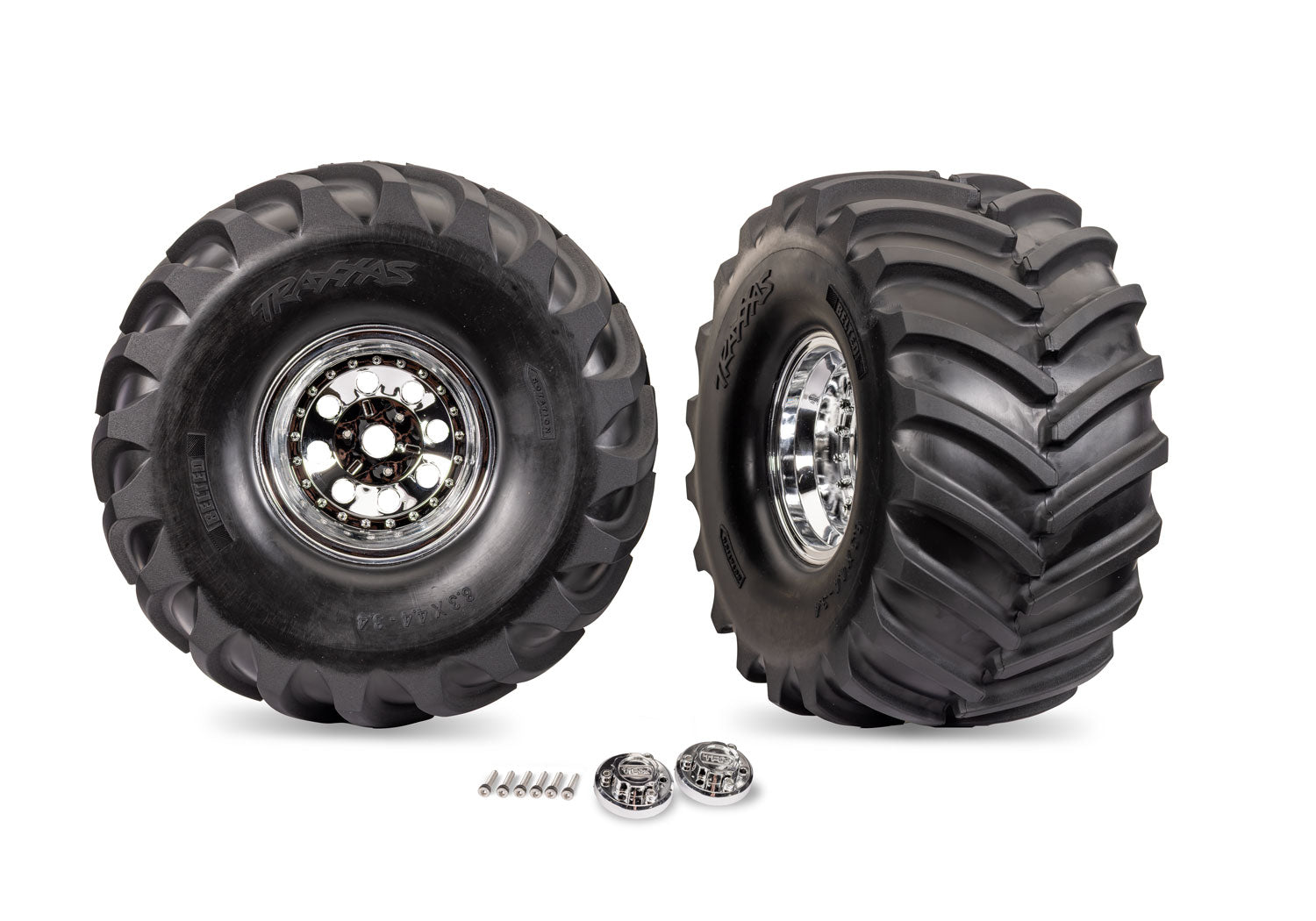 TRA7696 7696 X-Monster Terra Groove Pre-Glued Tires, Chrome (2)