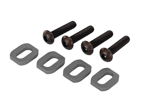 TRA7759-GRAY 7759-GRAY Aluminum Motor Mount Washers w/ Screws, Gray