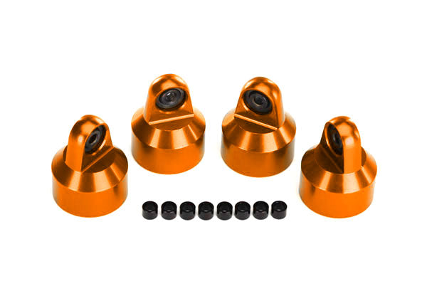 TRA7764-ORNG 7764-ORNG Aluminum Shock Caps w/ Spacers, Orange