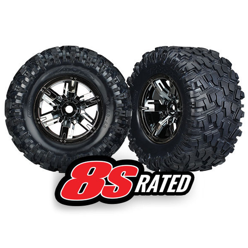 TRA7772A 7772A Maxx AT Tires, X-Maxx Wheels, Black Chrome