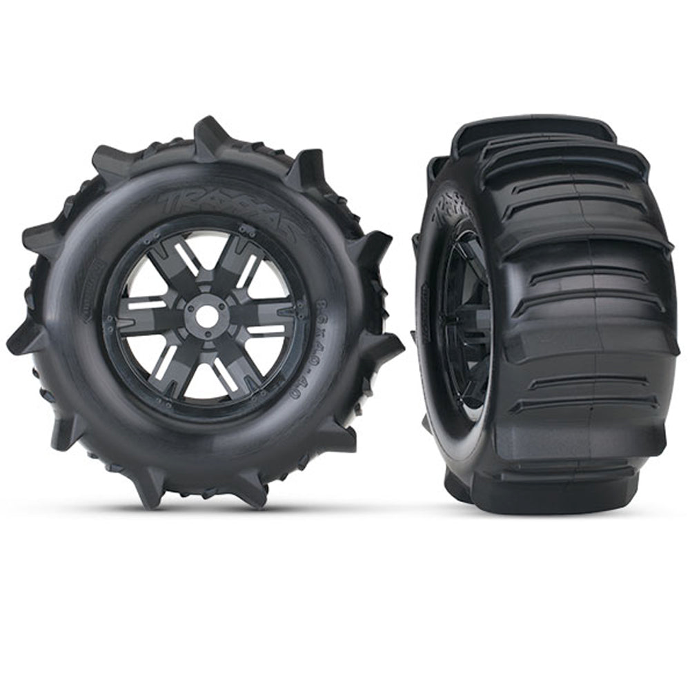 TRA7773 7773 Paddle Tires & X-Maxx Wheels, Black