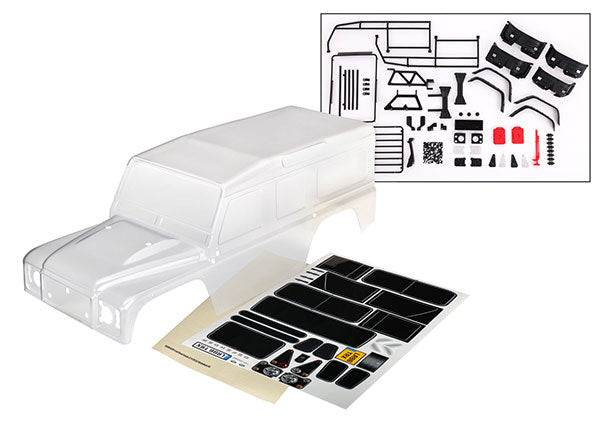 TRA8011P 8011P Land Rover Defender Body, Clear/Unpainted