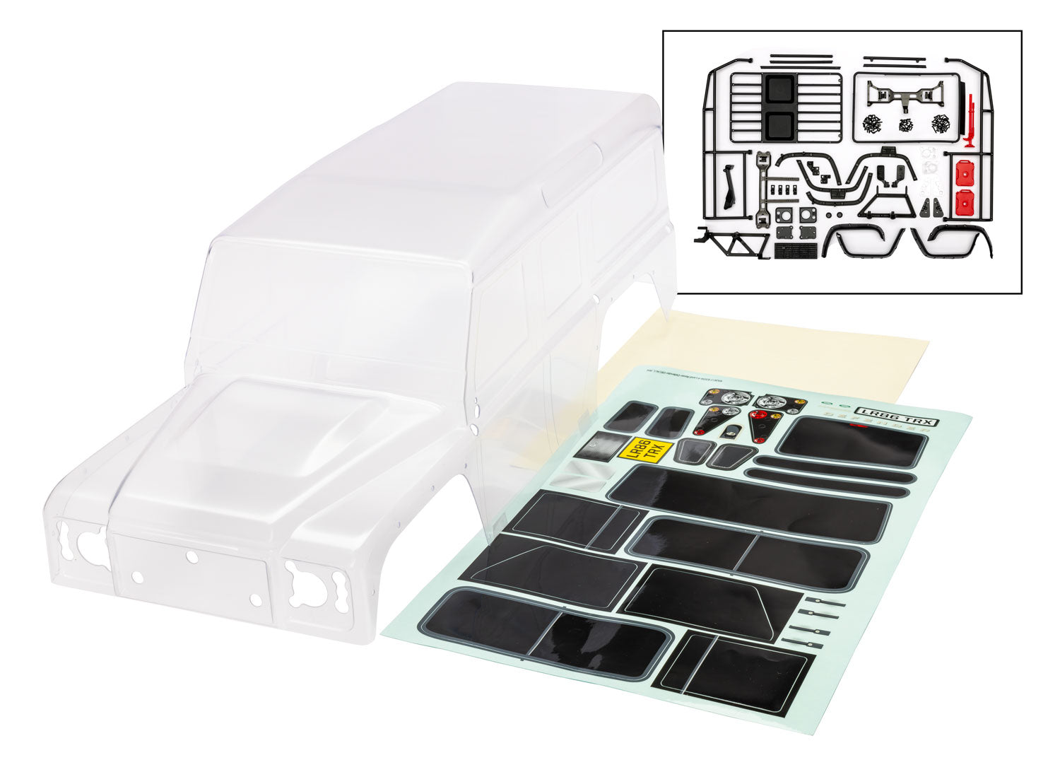 TRA8050 8050 TRX-4 Land Rover Defender Body & Hardware, Clear