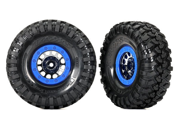 TRA8182A 8182A Canyon Trail 4.6x1.9" Pre-Glued Tires, Method Beadlock, Blue