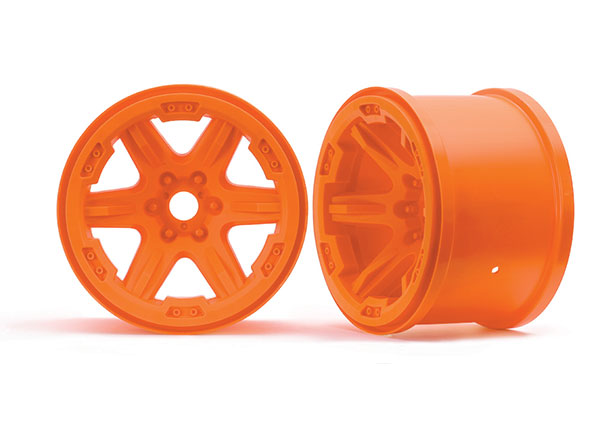 TRA8671A 8671A Six-Spoke 3.8" Wheels, 17mm Splined, Orange