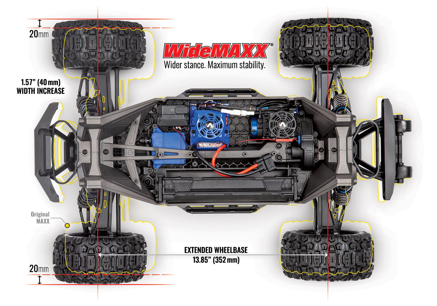 Maxx VXL 1/10 4X4 Monster Truck RTR, w/ Widemaxx, Red