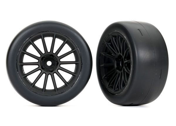 TRA9375 9375 Supra GT4 2" Response Slick Pre-Glued Tires, Rear, Black (2)