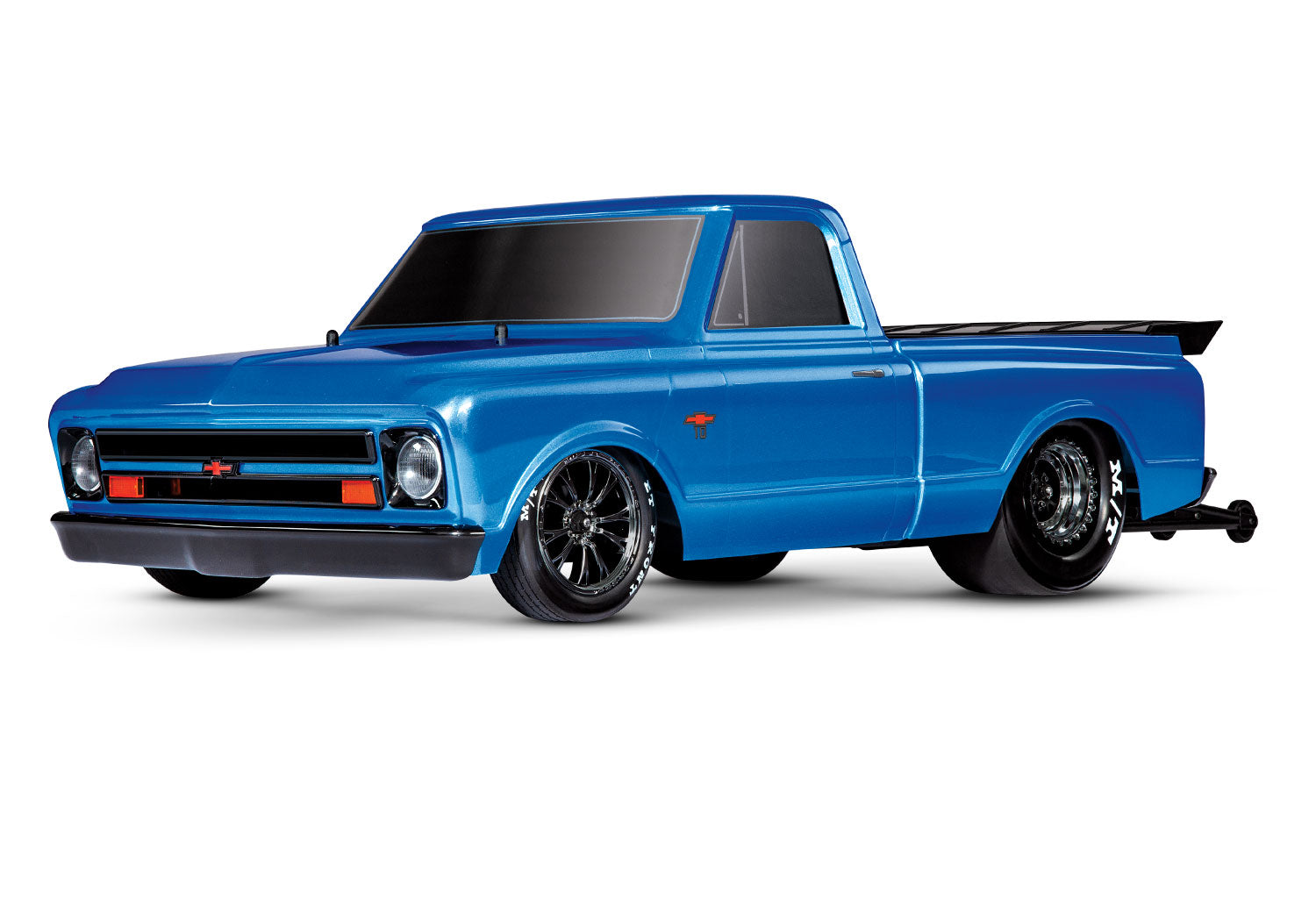 TRA94376-74-BLUE 94376-74-BLUE Drag Slash HD Chevy C10 1/10 RWD Drag Car RTR, Blue